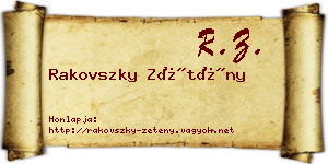 Rakovszky Zétény névjegykártya